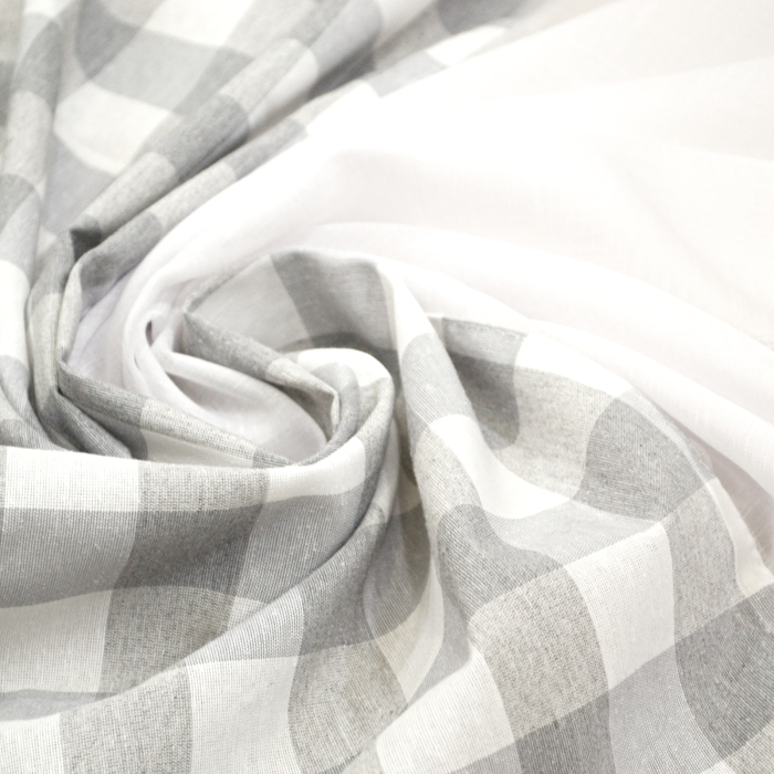 Perdea Velaria in alb si carouri, 240x150 cm [3]