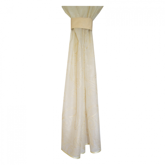 Perdea Velaria in crem cu imprimeu auriu, 190x145 cm [3]