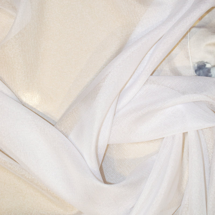 Perdea Velaria in alb cu bata florala, 330x150 cm [3]