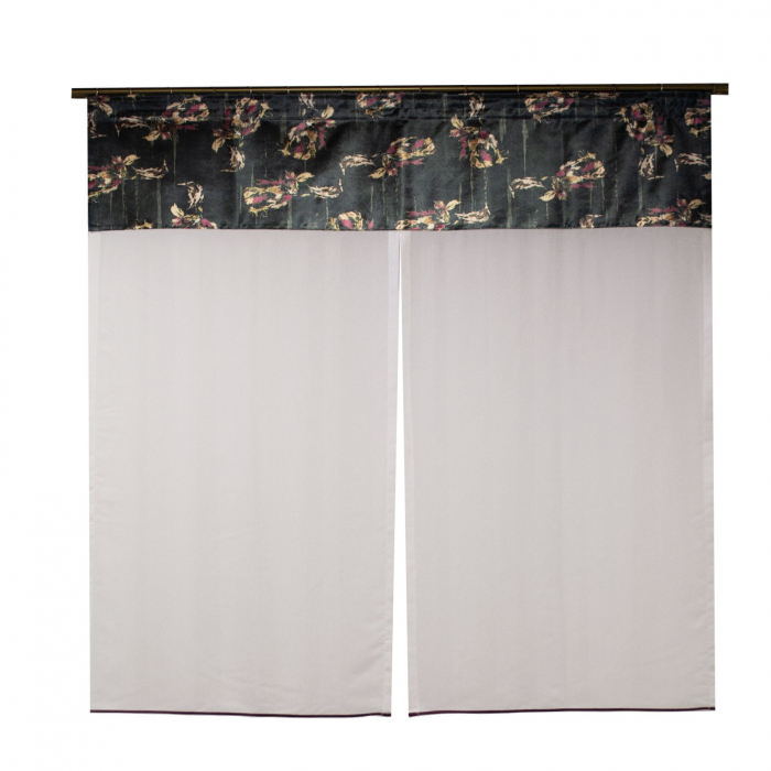Perdea Velaria in alb cu tafta colorata, 130x170 cm [3]