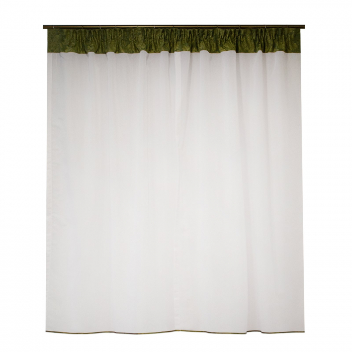 Perdea Velaria in alb cu baroc verde si esarfe, 200x175 cm [2]