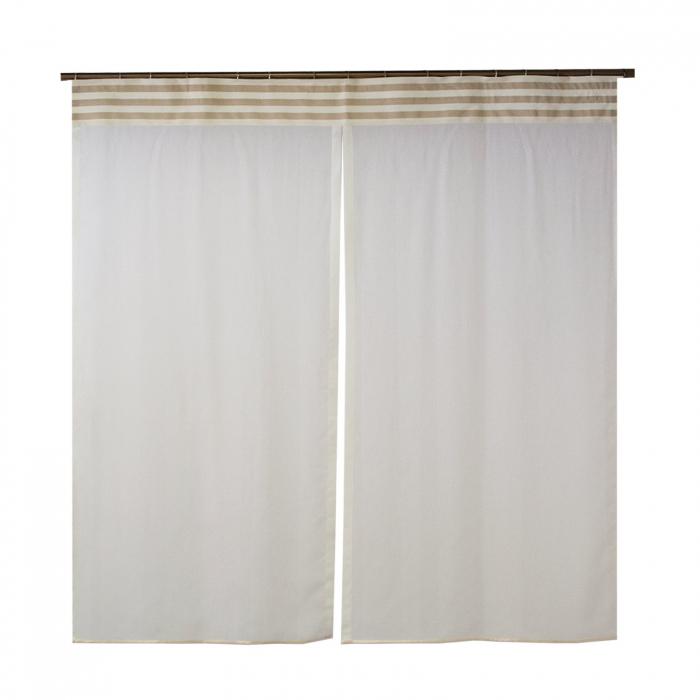 Perdea Velaria in alb cu dungi bej, 145x170 cm [2]