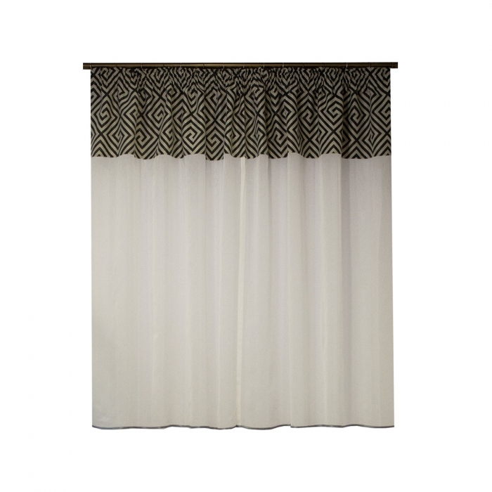 Perdea Velaria in ivoire cu model gri, 250x145 [2]