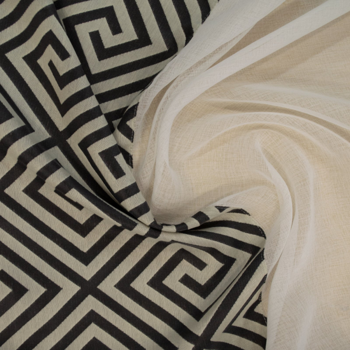 Perdea Velaria in ivoire cu model gri, 250x145 [3]