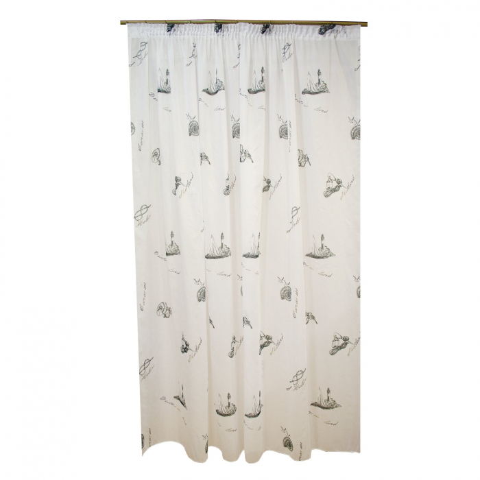 Perdea Velaria alba cu imprimeu marin, gri, 260x245 cm [1]