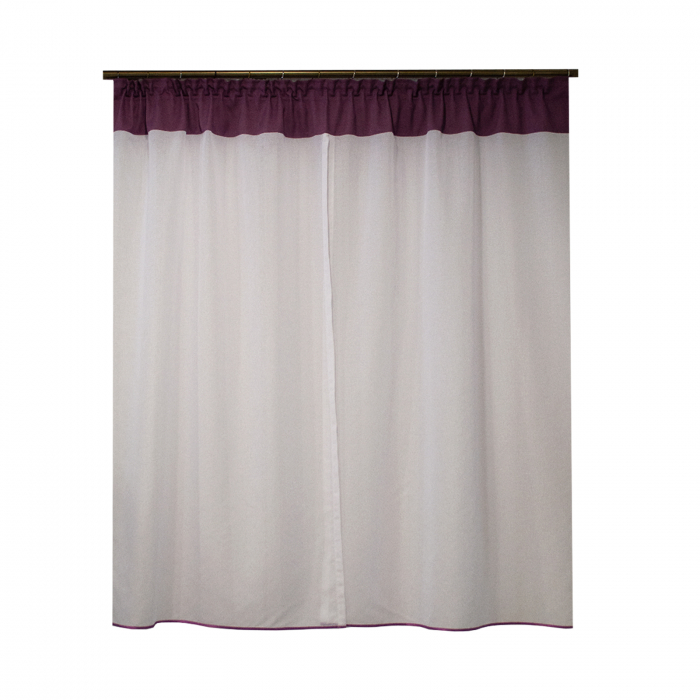 Perdea Velaria in ivory cu milas mov, 180x165 cm [2]
