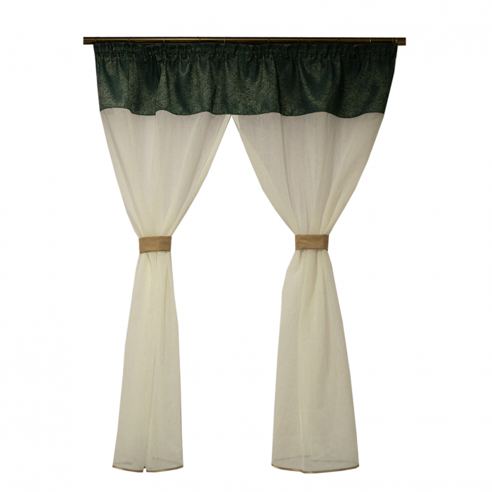 Perdea Velaria voal creponat ivory, 160x160 cm [2]