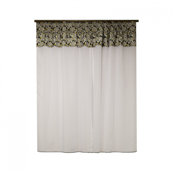 Perdea Velaria in alb cu model geometric, 175x150 cm [2]