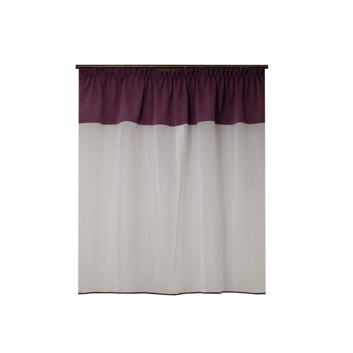Perdea Velaria in alb cu milas lila, 150 x 165 cm [3]