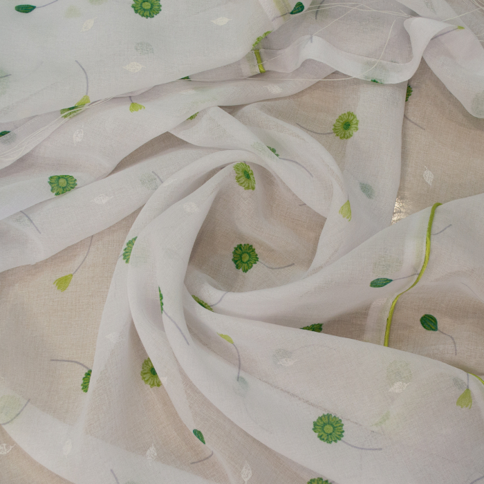 Perdea Velaria cotton flowers verzi, 400x155 cm [3]