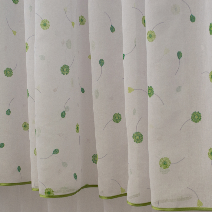 Perdea Velaria cotton flowers verzi, 400x155 cm [2]