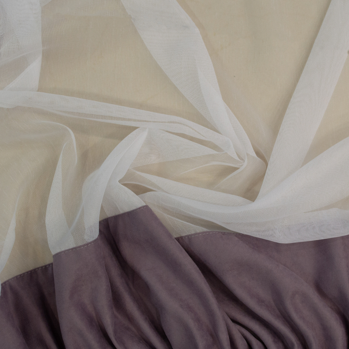 Perdea Velaria in alb cu suet lila, 380x165 cm [3]