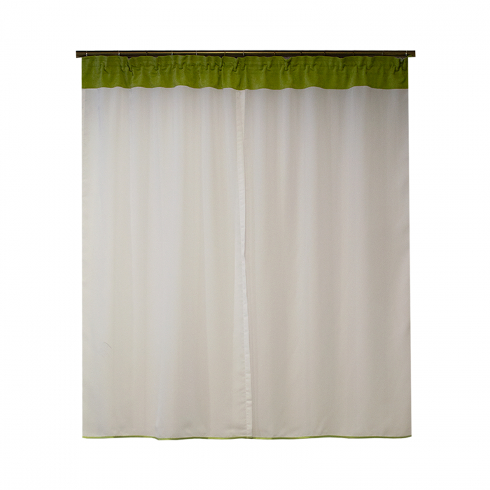 Perdea Velaria voal alb si verde brotacel, 140x160 cm [2]