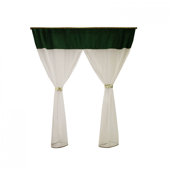 Perdea Velaria voal alb  si suet verde, 180x185 cm [1]
