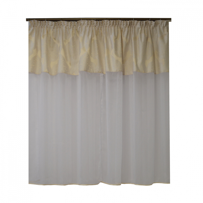 Perdea Velaria in alb cu tafta baroc ivoire, 220x145 cm [2]