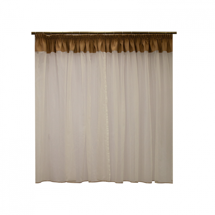 Perdea Velaria in ivoire cu bej rustic, 390x165 cm [1]