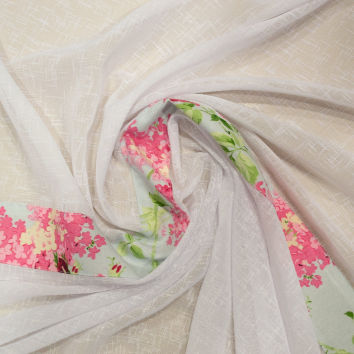 Perdea Velaria in alb cu imprimeu floral, 400x150 cm [2]
