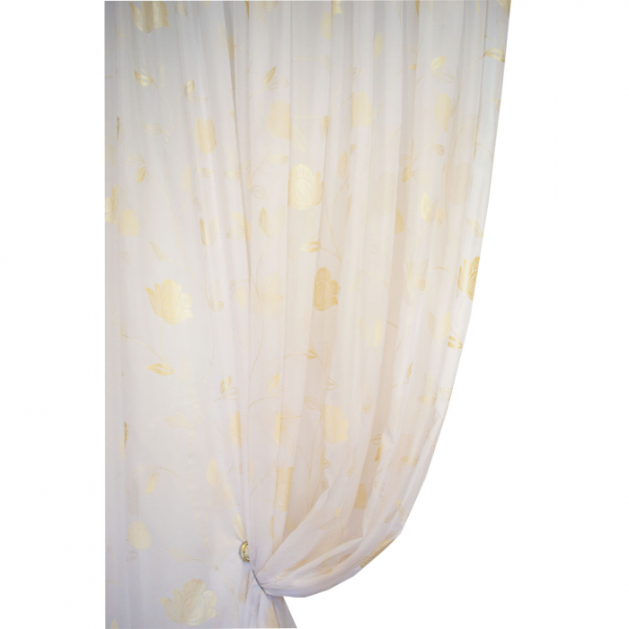 Perdea Velaria voal alb cu lalele aurii, 340x260 cm [4]