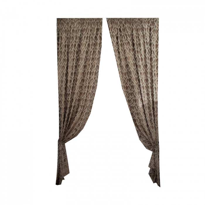 Set draperii Velaria tafta romburi beige, 2*140x255 cm [2]