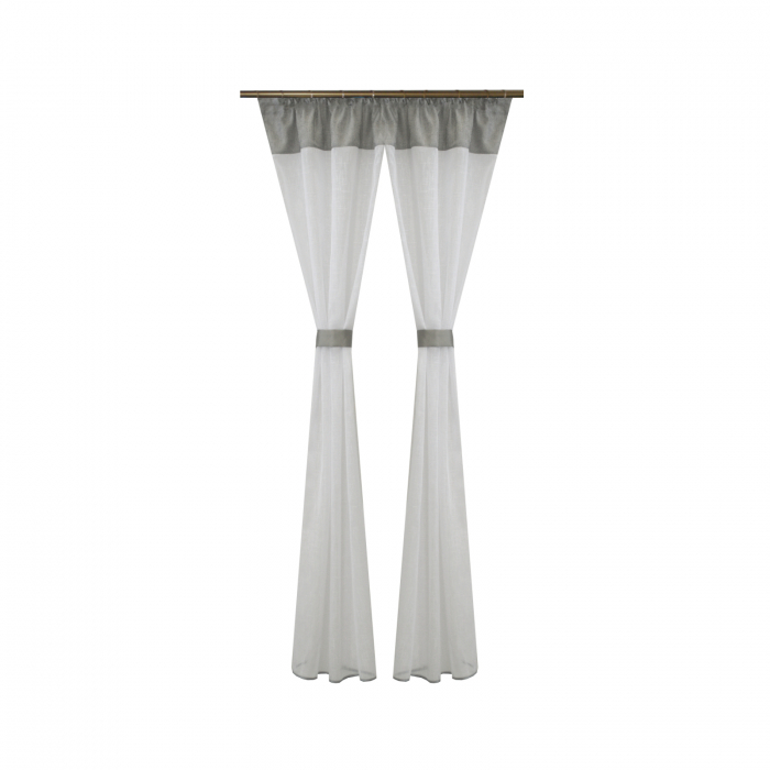 Perdea Velaria in hard alb si tafta gri, 280x187 cm [1]