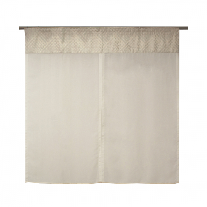 Perdea Velaria ploita alba si tafta crem, 180x150 cm [2]