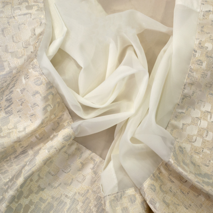 Perdea Velaria crep ivoire si tafta crem, 140x175 cm [3]