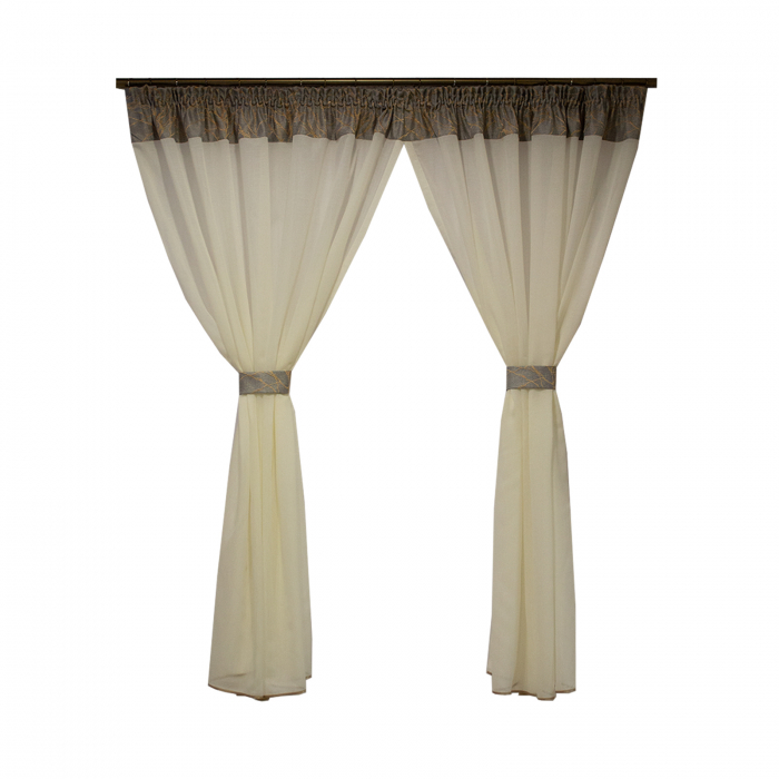 Perdea Velaria in ivoire si tafta, 150x185 cm [1]