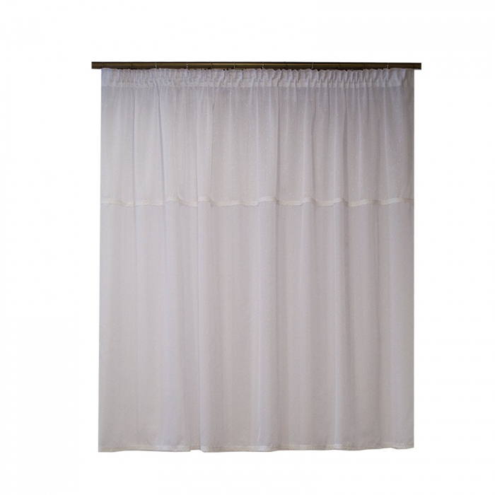Perdea Velaria ploita alba cu dantela, 230x150 cm [1]