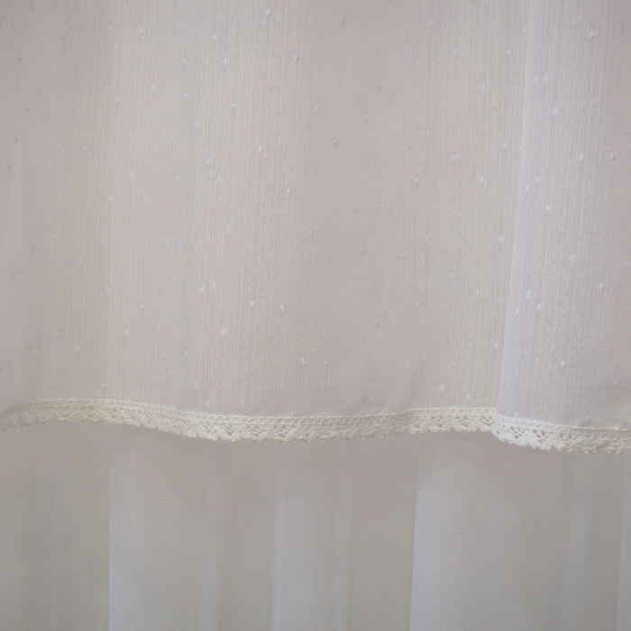 Perdea Velaria ploita alba cu dantela, 230x150 cm [2]