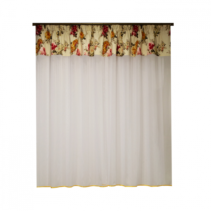 Perdea Velaria alba cu flori, 240x165 cm [1]