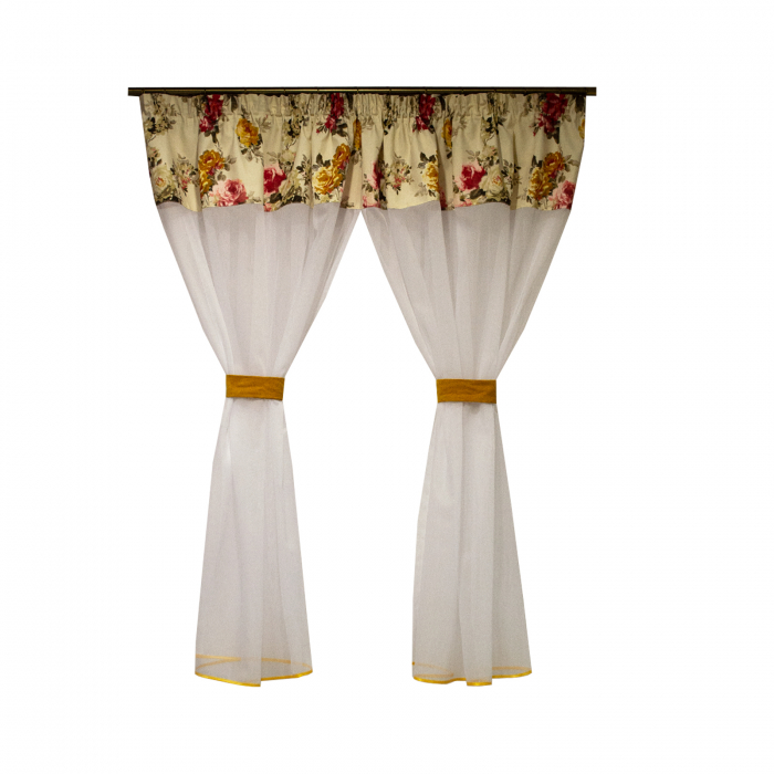 Perdea Velaria alba cu flori, 240x165 cm [2]