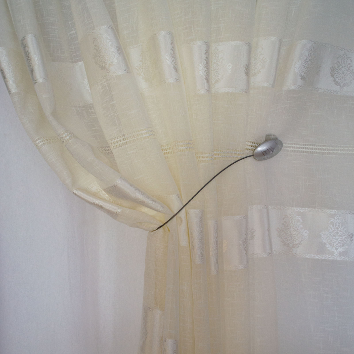 Perdea Velaria in ivoire cu dungi, 400x180 cm [4]