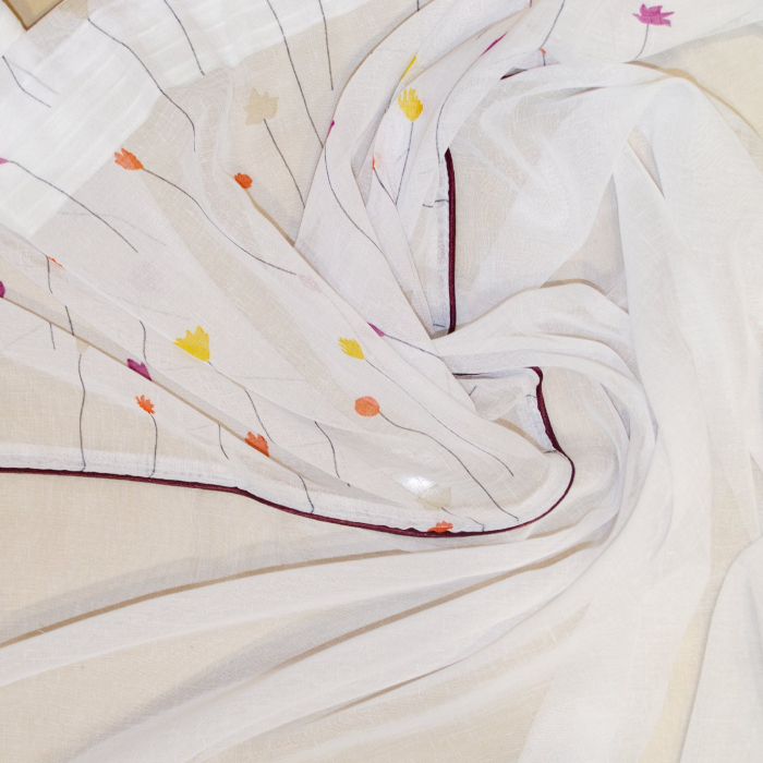 Perdea Velaria in alb cu flori, 240x165 cm [2]