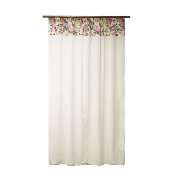 Perdea Velaria voal premium alb cu trandafiri, 160x190 cm [2]