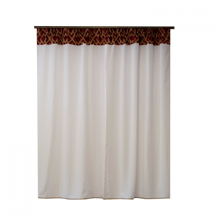 Perdea Velaria voal alb cu tafta romburi rosii, 175x160 cm [2]