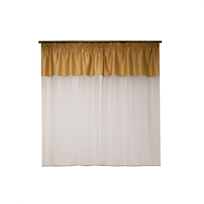 Perdea Velaria ivoire cu tafta cappuccino, 225x150 cm [2]