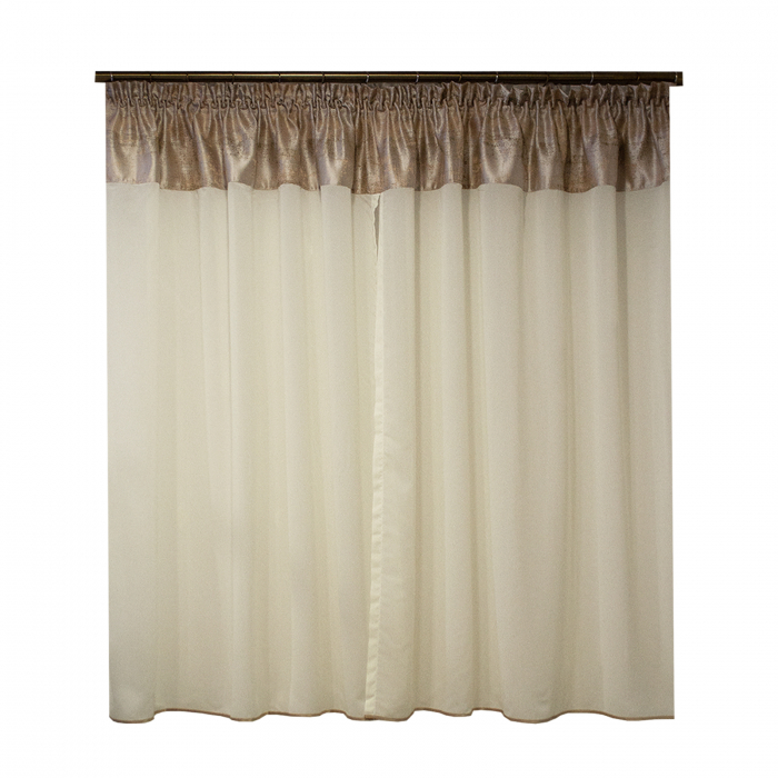 Perdea Velaria in ivoire cu tafta satinata roz pal, 200x170 cm [2]