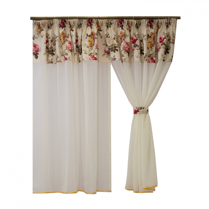 Perdea Velaria alba cu flori, 240x165 cm [3]