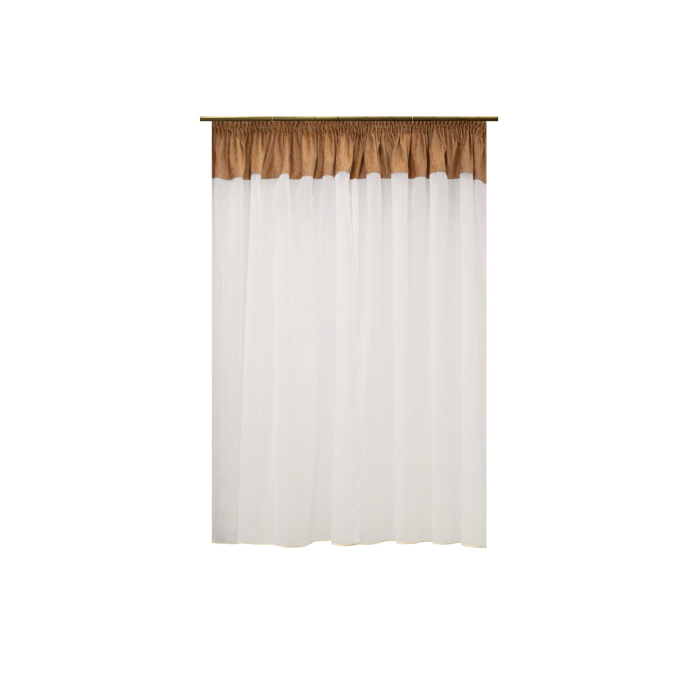 Perdea Velaria alba cu tafta bej, 340x170 cm [2]