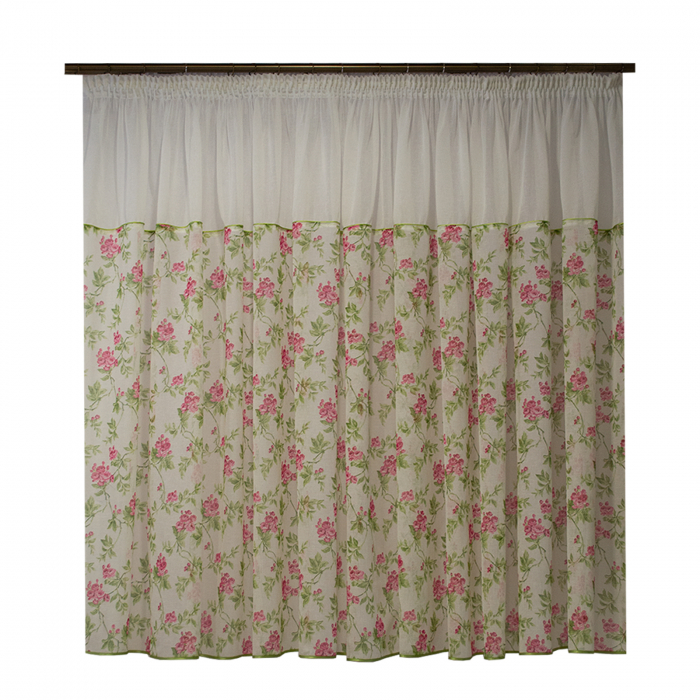 Perdea Velaria in ivory cu flori, 460x155 cm [1]