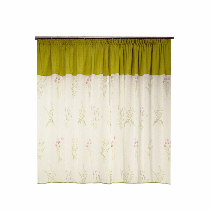 Perdea Velaria in lavanda cu milas verde, 290x145 cm [2]