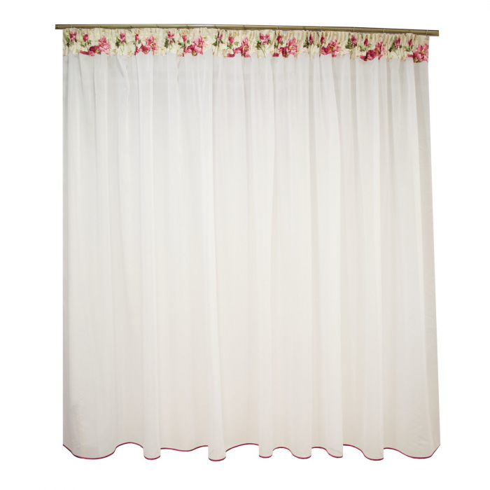 Perdea Velaria ivoire cu flori rosii, 160x160 cm [1]