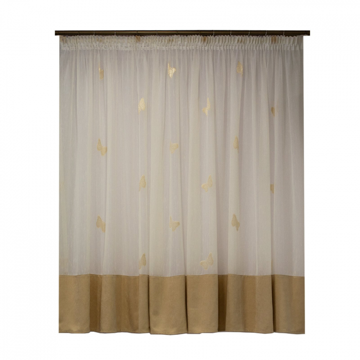 Perdea Velaria sable ivoire cu fluturi, 355x150 cm [1]