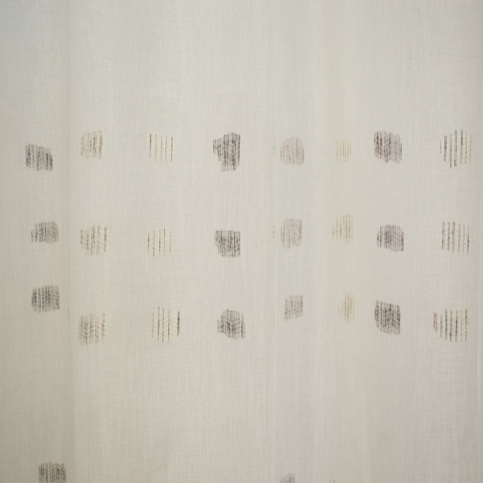 Perdea Velaria in alb cu imprimeu geometric, 160x175 cm [2]