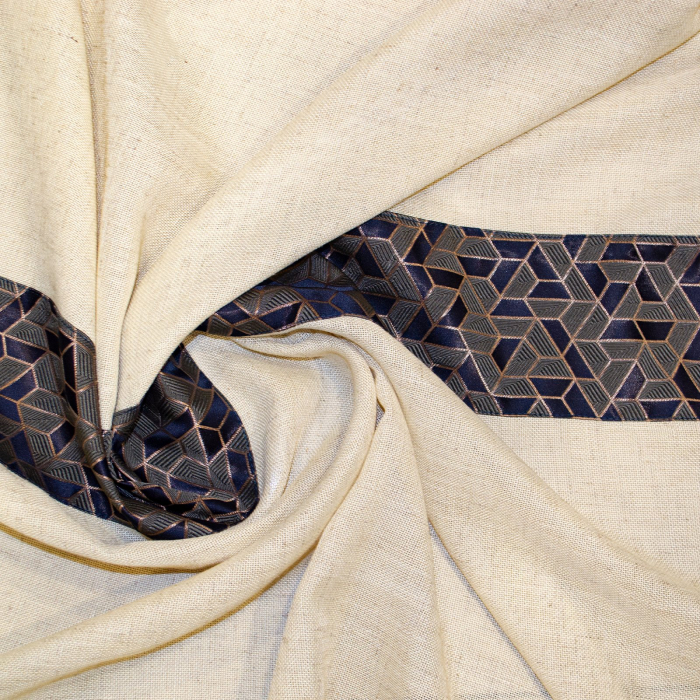 Perdea Velaria in crem cu imprimeu geometric, 230x150 cm [2]