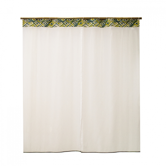 Perdea Velaria bamboo alb si romburi verzi, 160x155 cm [1]