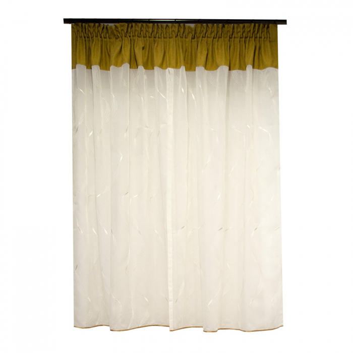 Perdea Velaria ivoire cu model brodat, 180x140 cm [3]