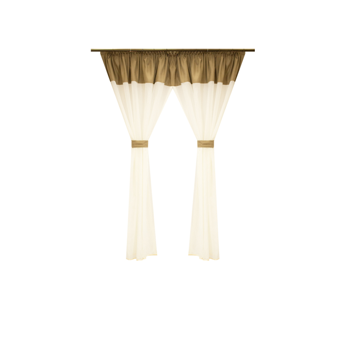 Perdea Velaria voal ivoire cu suet bej, 250x160 cm [1]