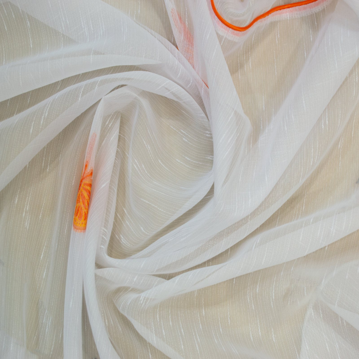 Perdea Velaria alba cu fluturi portocalii, 420x145 cm [3]