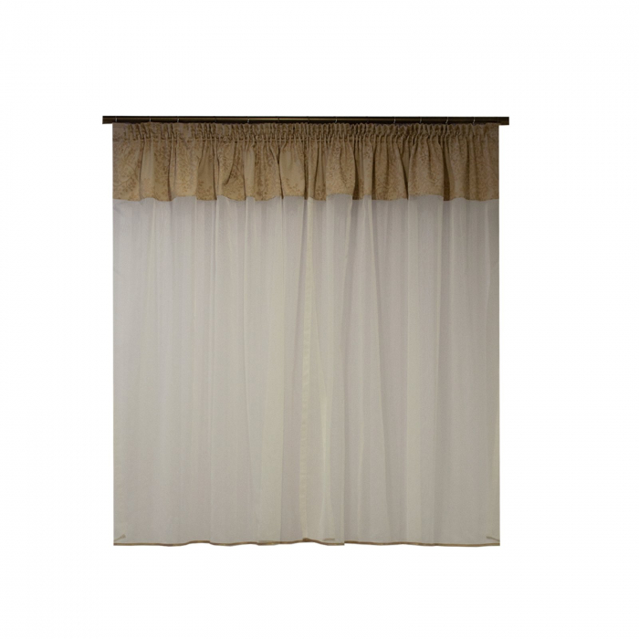 Perdea Velaria ivoire de bucatarie cu tafta copaci, 230x140 cm [2]